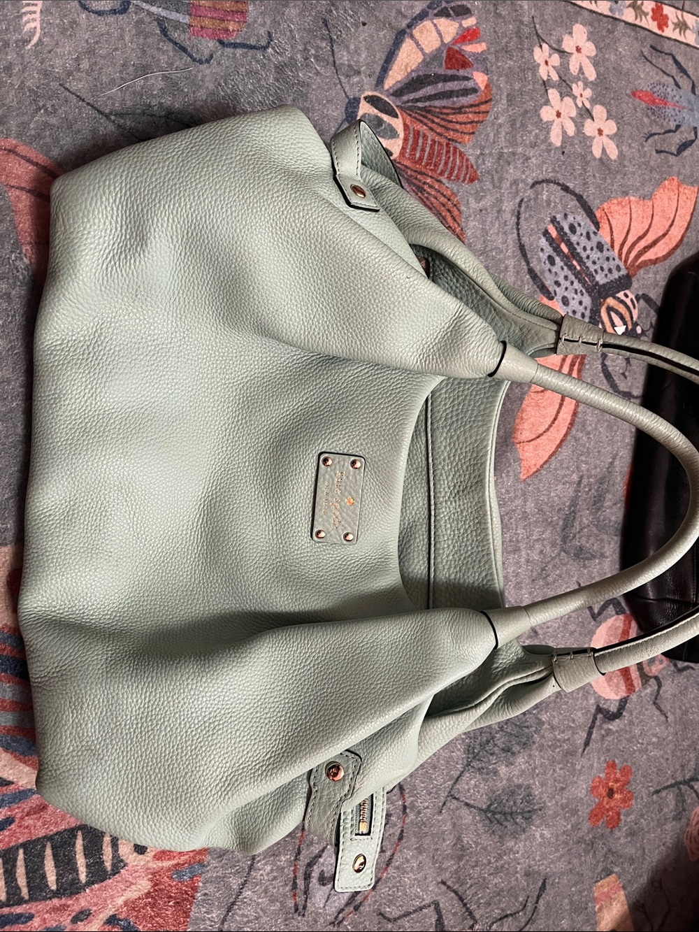 Soft Pebbled Mint Green Tote Bag - Women's Shoulder Bag